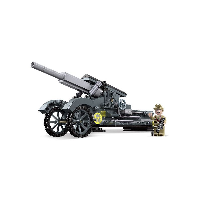 JIESTAR 61112 PHÁO TẦM XA bộ đồ chơi xếp lắp ráp ghép mô hình Military Army LONG RANGE HEAVY HOWITZER Quân Sự Bộ Đội 299 khối