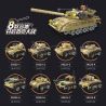 JIESTAR 59223 TRẬN CHIẾN XE TĂNG TÁM TRONG MỘT bộ đồ chơi xếp lắp ráp ghép mô hình Military Army TANK BATTLE Quân Sự Bộ Đội 679 khối