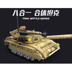 JIESTAR 59223 TRẬN CHIẾN XE TĂNG TÁM TRONG MỘT bộ đồ chơi xếp lắp ráp ghép mô hình Military Army TANK BATTLE Quân Sự Bộ Đội 679 khối
