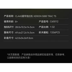 CADA DOUBLEE C65012 65012 MÁY KÉO BÁNH XÍCH CỠ LỚN CLAAS tỷ lệ 1:32 bộ đồ chơi xếp lắp ráp ghép mô hình Technic XERION 5000 TRAC TS Kỹ Thuật Công Nghệ Cao Mô Hình Phương Tiện 1336 khối