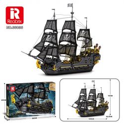 REOBRIX 66036 TÀU CƯỚP BIỂN NGỌC TRAI ĐEN bộ đồ chơi xếp lắp ráp ghép mô hình Pirates Of The Caribbean BLACK PEARL Cướp Biển Vùng Caribe 4708 khối
