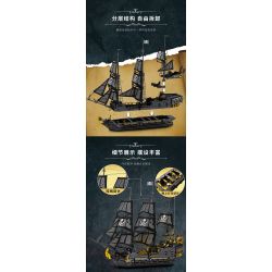 REOBRIX 66036 TÀU CƯỚP BIỂN NGỌC TRAI ĐEN bộ đồ chơi xếp lắp ráp ghép mô hình Pirates Of The Caribbean BLACK PEARL Cướp Biển Vùng Caribe 4708 khối