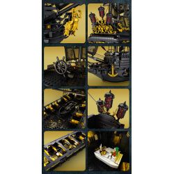 REOBRIX 66036 TÀU CƯỚP BIỂN NGỌC TRAI ĐEN bộ đồ chơi xếp lắp ráp ghép mô hình Pirates Of The Caribbean BLACK PEARL Cướp Biển Vùng Caribe 4708 khối