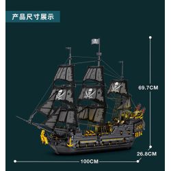 REOBRIX 66036 TÀU CƯỚP BIỂN NGỌC TRAI ĐEN bộ đồ chơi xếp lắp ráp ghép mô hình Pirates Of The Caribbean BLACK PEARL Cướp Biển Vùng Caribe 4708 khối