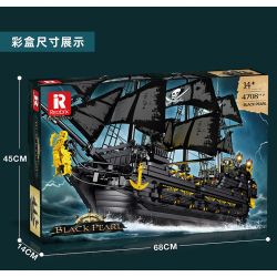 REOBRIX 66036 TÀU CƯỚP BIỂN NGỌC TRAI ĐEN bộ đồ chơi xếp lắp ráp ghép mô hình Pirates Of The Caribbean BLACK PEARL Cướp Biển Vùng Caribe 4708 khối