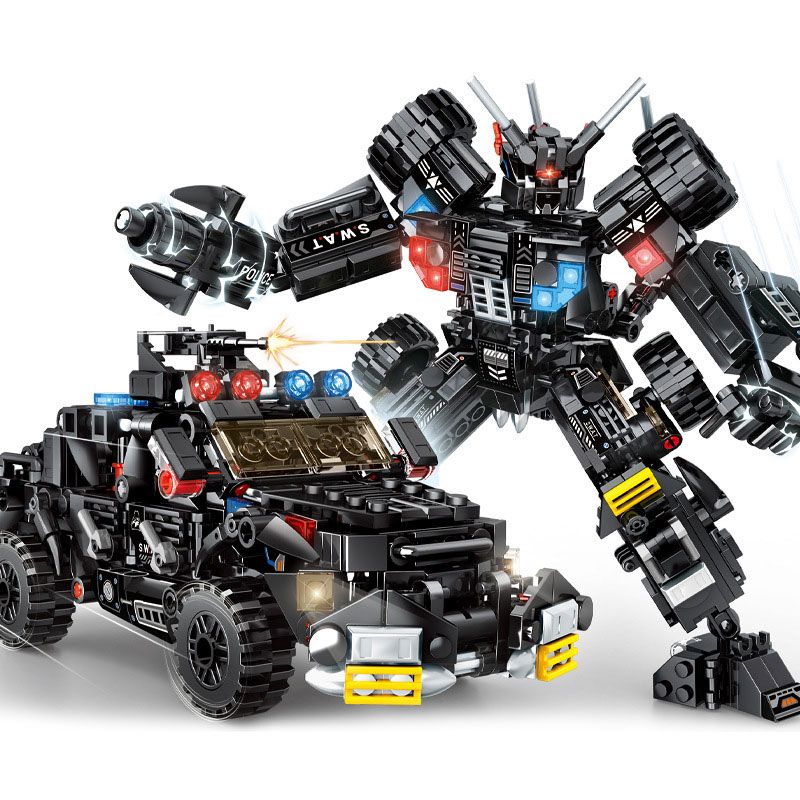 LE YI 88083 XE BỌC THÉP SWAT CƠ KHÍ bộ đồ chơi xếp lắp ráp ghép mô hình City Thành Phố 588 khối