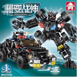 LE YI 88083 XE BỌC THÉP SWAT CƠ KHÍ bộ đồ chơi xếp lắp ráp ghép mô hình City Thành Phố 588 khối