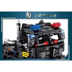 LE YI 88085 XE ĐẦU KÉO SWAT CƠ KHÍ bộ đồ chơi xếp lắp ráp ghép mô hình City Thành Phố 568 khối