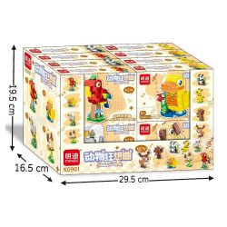MINGDI LEIBAO K0901 0901 ANIMAL RHAPSODY 8 MẪU VẸT VỊT CÚ CHÓ GẤU TRÚC HƯƠU CAO CỔ SÓC bộ đồ chơi xếp lắp ráp ghép mô hình Creator Sáng Tạo 494 khối