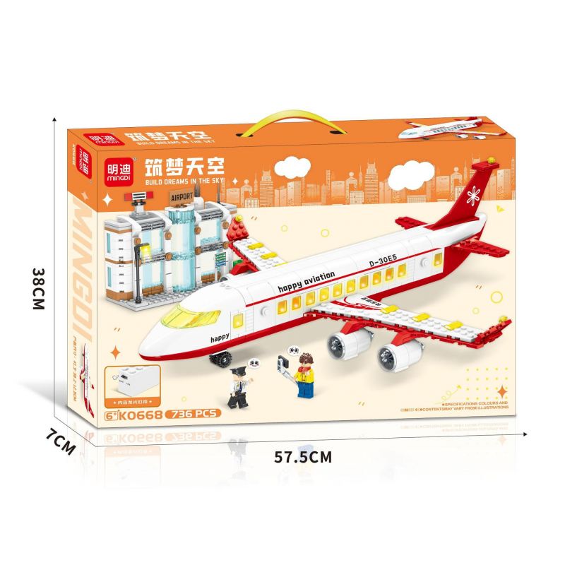 MINGDI LEIBAO K0668 0668 BẦU TRỜI MỘNG MƠ bộ đồ chơi xếp lắp ráp ghép mô hình 736 khối