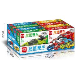 MINGDI LEIBAO K0505 0505 4 LOẠI XE PHÓNG ĐUA bộ đồ chơi xếp lắp ráp ghép mô hình Racers Đua Tốc Độ 879 khối