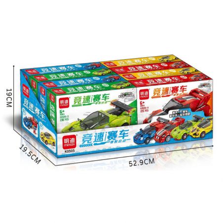 MINGDI LEIBAO K0505 0505 4 LOẠI XE PHÓNG ĐUA bộ đồ chơi xếp lắp ráp ghép mô hình Racers Đua Tốc Độ 879 khối