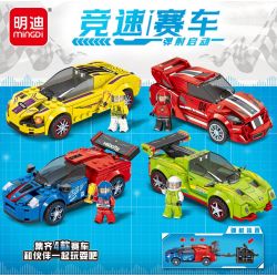MINGDI LEIBAO K0505 0505 4 LOẠI XE PHÓNG ĐUA bộ đồ chơi xếp lắp ráp ghép mô hình Racers Đua Tốc Độ 879 khối