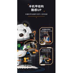 JMBRICKLAYER 70005 WEKKI 506503 BẢO TÀNG KHOA HỌC VÀ CÔNG NGHỆ GẤU TRÚC KHÔNG GIAN PHI HÀNH HALF MECHA bộ đồ chơi xếp lắp ráp ghép mô hình PANDA ASTRONAUT 829 khối