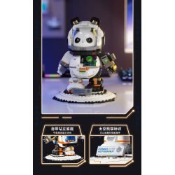 JMBRICKLAYER 70005 WEKKI 506503 BẢO TÀNG KHOA HỌC VÀ CÔNG NGHỆ GẤU TRÚC KHÔNG GIAN PHI HÀNH HALF MECHA bộ đồ chơi xếp lắp ráp ghép mô hình PANDA ASTRONAUT 829 khối
