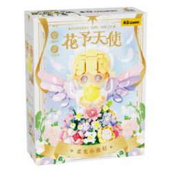 WEKKI 517205 ĐÈN NGỦ HOA THIÊN THẦN DỊU NHẸ bộ đồ chơi xếp lắp ráp ghép mô hình FLOWERS AND ANGLE