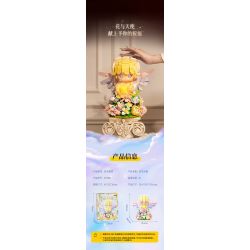 WEKKI 517205 ĐÈN NGỦ HOA THIÊN THẦN DỊU NHẸ bộ đồ chơi xếp lắp ráp ghép mô hình FLOWERS AND ANGLE