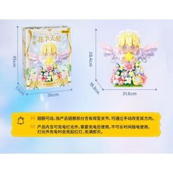 WEKKI 517205 ĐÈN NGỦ HOA THIÊN THẦN DỊU NHẸ bộ đồ chơi xếp lắp ráp ghép mô hình FLOWERS AND ANGLE