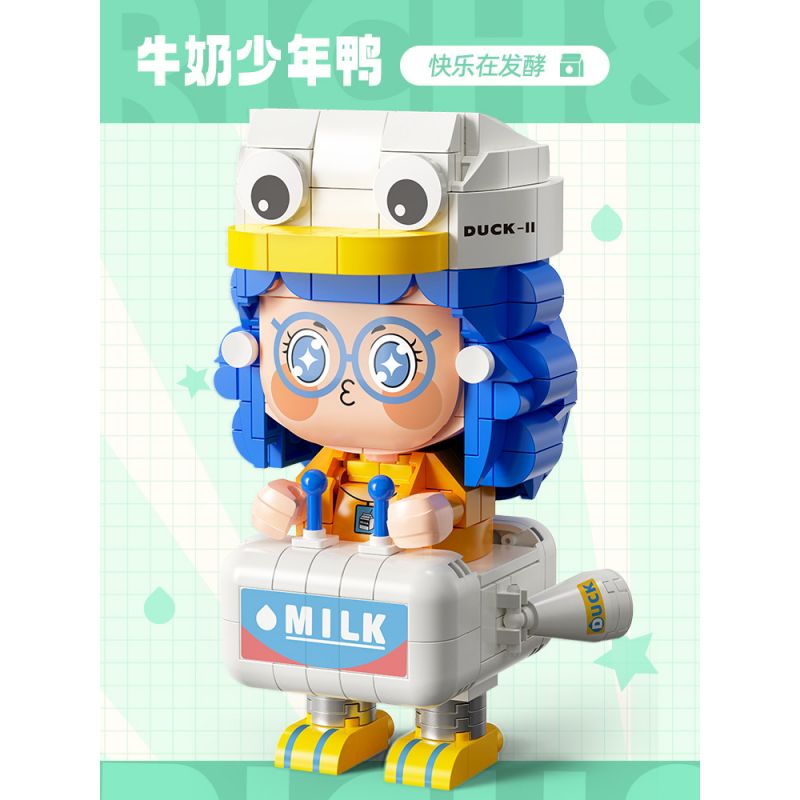 FEMIBOX S2232 2232 XE ĐẦU VUÔNG HUNG HÃN DỄ THƯƠNG VỊT SỮA bộ đồ chơi xếp lắp ráp ghép mô hình 341 khối