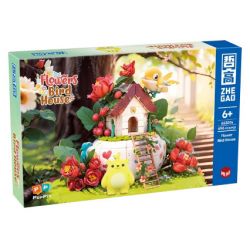 ZHEGAO 663014 GẤU VỪA CHỚM NỞ LỄ HỘI ÂM NHẠC RỪNG bộ đồ chơi xếp lắp ráp ghép mô hình FLOWERS BIRD HOUSE 696 khối