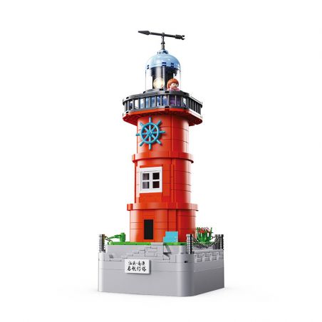 GOQI GQ-3013 3013 GQ3013 NGỌN HẢI ĐĂNG THUYỀN BUỒM SÁN ĐẦU NANAO bộ đồ chơi xếp lắp ráp ghép mô hình 416 khối