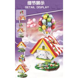 SX 9108 NHÀ BÓNG BAY bộ đồ chơi xếp lắp ráp ghép mô hình BALLOON HOUSE 732 khối