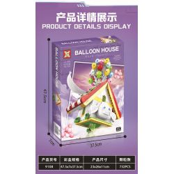 SX 9108 NHÀ BÓNG BAY bộ đồ chơi xếp lắp ráp ghép mô hình BALLOON HOUSE 732 khối