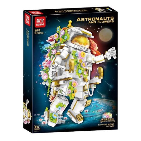 LEIBAO 8016 HOA DỌC ĐƯỜNG PHI HÀNH GIA VÀ bộ đồ chơi xếp lắp ráp ghép mô hình ASTRONAUTS AND FLOWERS 1144 khối