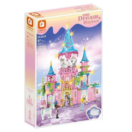 FORANGE FC3514 3514 LÂU ĐÀI BĂNG CHUYỀN CỔ TÍCH bộ đồ chơi xếp lắp ráp ghép mô hình Girl Con Gái 974 khối