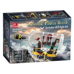 JIESTAR JJ9026 9026 CON TÀU CỔ ĐIỂN TRONG CHAI bộ đồ chơi xếp lắp ráp ghép mô hình Pirates Of The Caribbean IMPOSSIBE PIRATE BOTTLE Cướp Biển Vùng Caribe 852 khối