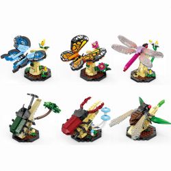 Kazi KY80059 80059 CÔN TRÙNG VÀ HOA 6 LOẠI THIÊN ĐƯỜNG PAPILIO BƯỚM CHÚA CHUỒN BỌ CÁNH CỨNG TÊ GIÁC VE SẦU bộ đồ chơi xếp lắp ráp ghép mô hình Creator INSECT AND FLOWERS Sáng Tạo 1029 khối