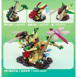 Kazi KY80059 80059 CÔN TRÙNG VÀ HOA 6 LOẠI THIÊN ĐƯỜNG PAPILIO BƯỚM CHÚA CHUỒN BỌ CÁNH CỨNG TÊ GIÁC VE SẦU bộ đồ chơi xếp lắp ráp ghép mô hình Creator INSECT AND FLOWERS Sáng Tạo 1029 khối