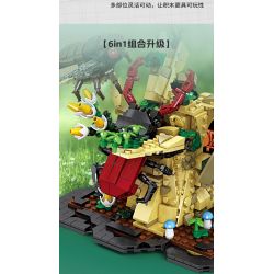 Kazi KY80059 80059 CÔN TRÙNG VÀ HOA 6 LOẠI THIÊN ĐƯỜNG PAPILIO BƯỚM CHÚA CHUỒN BỌ CÁNH CỨNG TÊ GIÁC VE SẦU bộ đồ chơi xếp lắp ráp ghép mô hình Creator INSECT AND FLOWERS Sáng Tạo 1029 khối