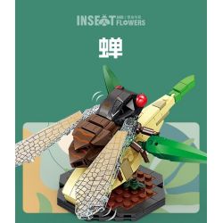 Kazi KY80059 80059 CÔN TRÙNG VÀ HOA 6 LOẠI THIÊN ĐƯỜNG PAPILIO BƯỚM CHÚA CHUỒN BỌ CÁNH CỨNG TÊ GIÁC VE SẦU bộ đồ chơi xếp lắp ráp ghép mô hình Creator INSECT AND FLOWERS Sáng Tạo 1029 khối