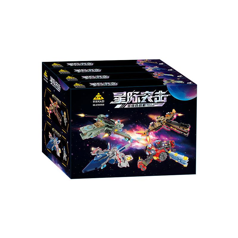 Kazi KY81058 81058 CUỘC TẤN CÔNG GIỮA CÁC VÌ SAO 4 MÁY BAY CHIẾN ĐẤU ĐA TỔ HỢP AURORA RAZER TÀU VŨ TRỤ EXOTIC JUMPER PHÁO HẠM RED FLAME CON THOI WASP bộ đồ chơi xếp lắp ráp ghép mô hình 995 khối