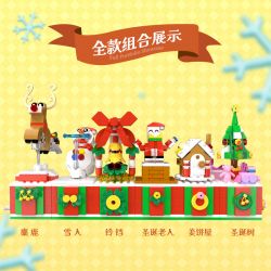 ZHEGAO LN7063 7063 GIÁNG SINH 6 PHONG CÁCH NGÔI NHÀ BÁNH GỪNG CHUÔNG NAI SỪNG TẤM GIÀ NOEL CÂY THÔNG NGƯỜI TUYẾT bộ đồ chơi xếp lắp ráp ghép mô hình Creator Sáng Tạo 816 khối