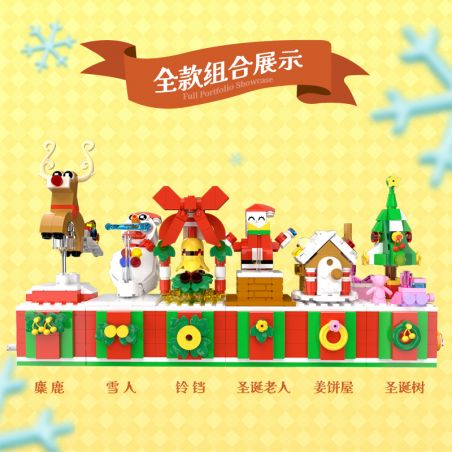 ZHEGAO LN7063 7063 GIÁNG SINH 6 PHONG CÁCH NGÔI NHÀ BÁNH GỪNG CHUÔNG NAI SỪNG TẤM GIÀ NOEL CÂY THÔNG NGƯỜI TUYẾT bộ đồ chơi xếp lắp ráp ghép mô hình Creator Sáng Tạo 816 khối