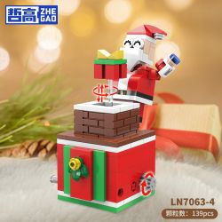 ZHEGAO LN7063 7063 GIÁNG SINH 6 PHONG CÁCH NGÔI NHÀ BÁNH GỪNG CHUÔNG NAI SỪNG TẤM GIÀ NOEL CÂY THÔNG NGƯỜI TUYẾT bộ đồ chơi xếp lắp ráp ghép mô hình Creator Sáng Tạo 816 khối