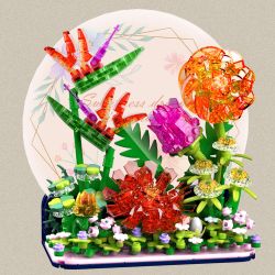 ZHEGAO 957002 HOA 957002 bộ đồ chơi xếp lắp ráp ghép mô hình Arts & Crafts 461 khối