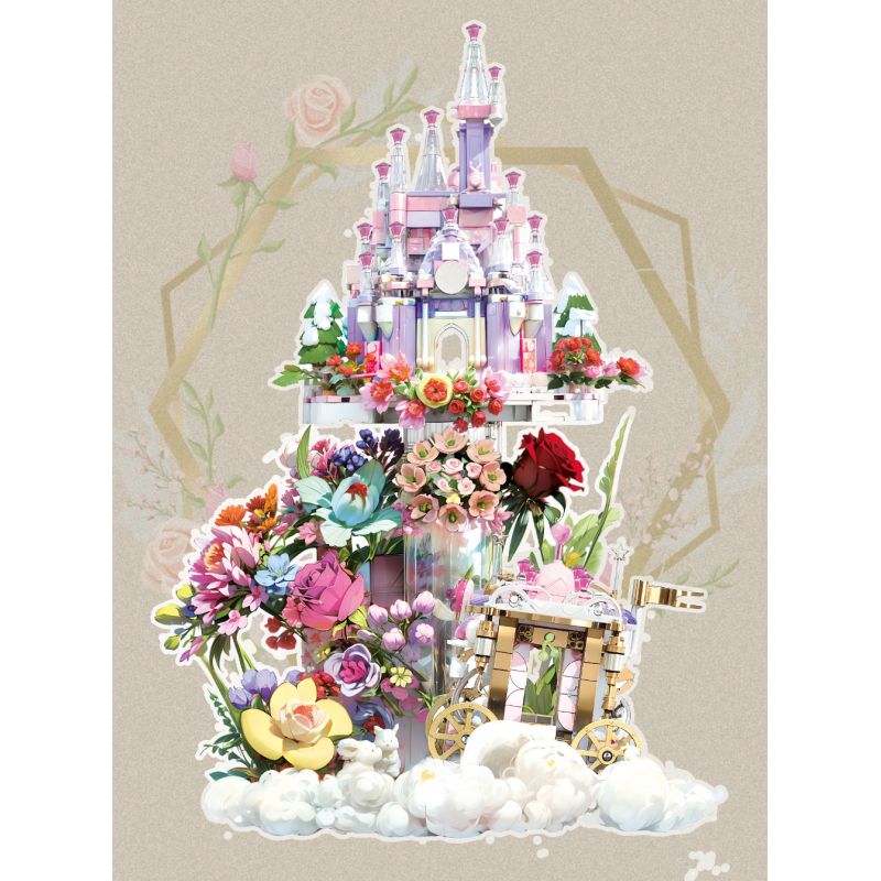 ZHEGAO 957003 HOA 957003 bộ đồ chơi xếp lắp ráp ghép mô hình Arts & Crafts 1892 khối