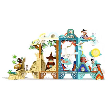 KEEPPLEY K19906 19906 BẢO TÀNG ĐÔN HOÀNG MÀN VẼ HÌNH KIỂU TRUNG QUỐC bộ đồ chơi xếp lắp ráp ghép mô hình Arts & Crafts 2100 khối