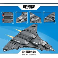 MINGDI LEIBAO K0924 0924 VŨ KHÍ QUAN TRỌNG NHẤT CỦA ĐẤT NƯỚC MÁY BAY THẾ HỆ THỨ SÁU G-20 bộ đồ chơi xếp lắp ráp ghép mô hình Military Army Quân Sự Bộ Đội 410 khối