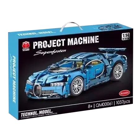 QIANMAI QM00061 00061 BUGATTI 1:14 tỷ lệ 1:14 bộ đồ chơi xếp lắp ráp ghép mô hình Technic Kỹ Thuật Công Nghệ Cao Mô Hình Phương Tiện 1037 khối