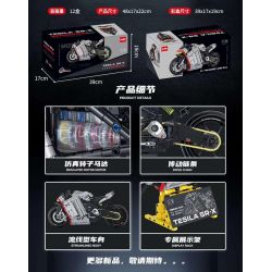 GULY 60507 XE MÁY TESLA SR-X tỷ lệ 1:5 bộ đồ chơi xếp lắp ráp ghép mô hình Technic TESILA SR-X Kỹ Thuật Công Nghệ Cao Mô Hình Phương Tiện 2268 khối