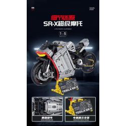 GULY 60507 XE MÁY TESLA SR-X tỷ lệ 1:5 bộ đồ chơi xếp lắp ráp ghép mô hình Technic TESILA SR-X Kỹ Thuật Công Nghệ Cao Mô Hình Phương Tiện 2268 khối