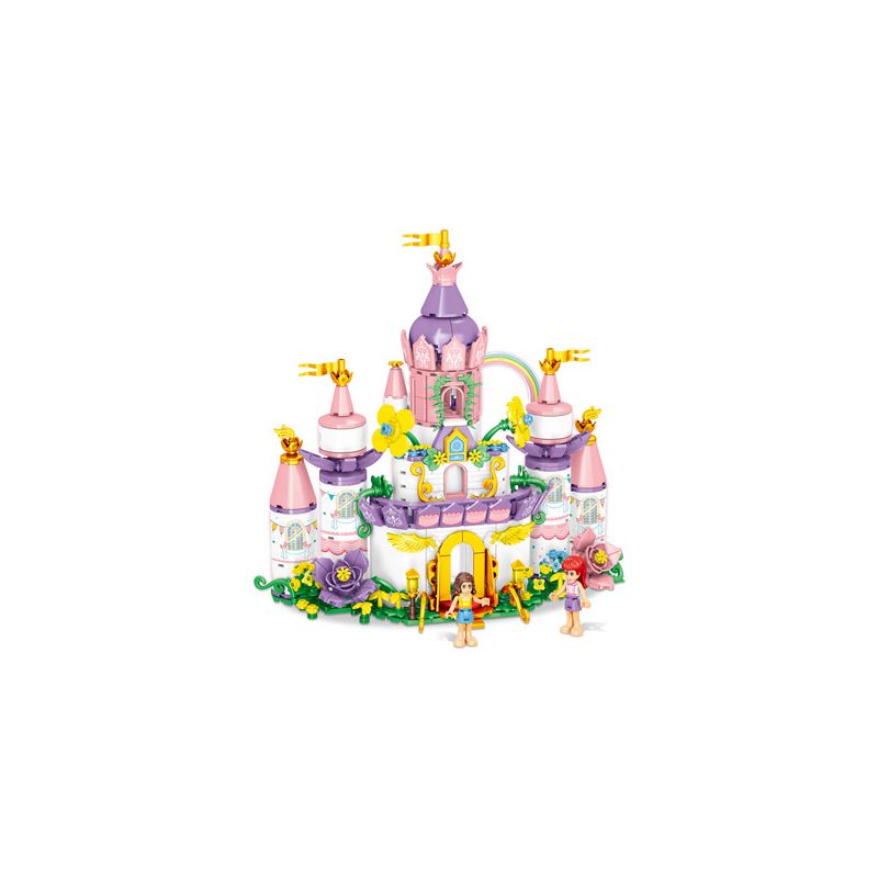 MINGDI LEIBAO K0895 0895 LÂU ĐÀI HOA bộ đồ chơi xếp lắp ráp ghép mô hình Girl PRINCESS CASTLE Con Gái 519 khối