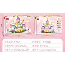 MINGDI LEIBAO K0895 0895 LÂU ĐÀI HOA bộ đồ chơi xếp lắp ráp ghép mô hình Girl PRINCESS CASTLE Con Gái 519 khối