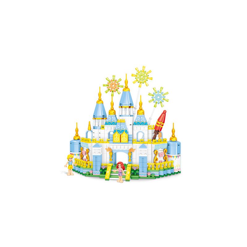 MINGDI LEIBAO K0897 0897 LÂU ĐÀI PHÁO HOA bộ đồ chơi xếp lắp ráp ghép mô hình Girl PRINCESS CASTLE Con Gái 518 khối