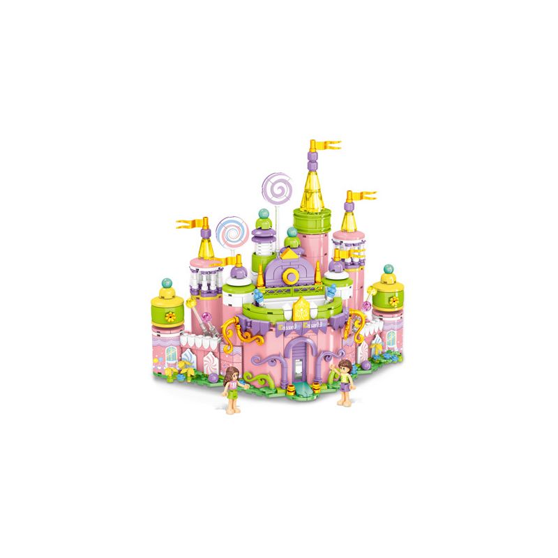 MINGDI LEIBAO K0898 0898 LÂU ĐÀI KẸO bộ đồ chơi xếp lắp ráp ghép mô hình Girl PRINCESS CASTLE Con Gái 509 khối