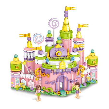 MINGDI LEIBAO K0898 0898 LÂU ĐÀI KẸO bộ đồ chơi xếp lắp ráp ghép mô hình Girl PRINCESS CASTLE Con Gái 509 khối